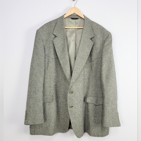 Vintage Bar WS Western Silk Wool Tweed Sport Coat Size 52L USA Made - Picture 2 of 16